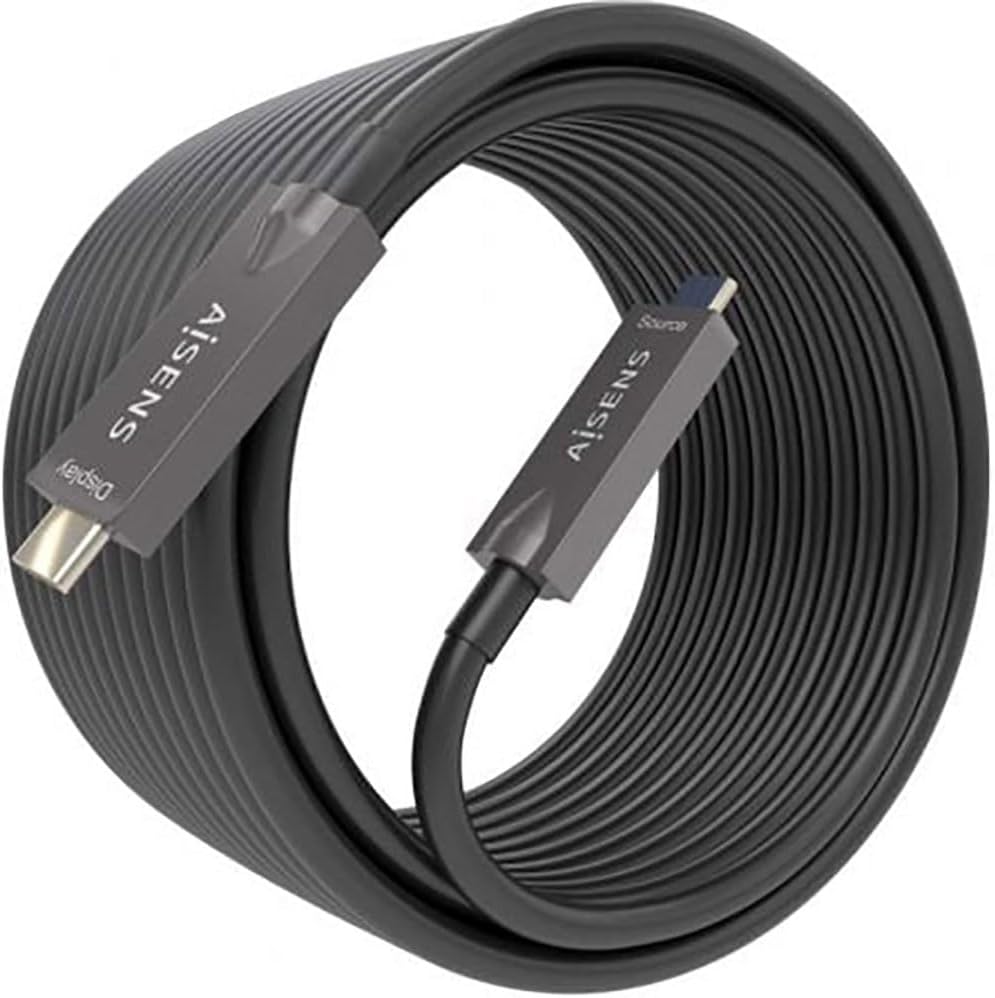Cabo USB 3.1 Tipo-C Aisens AOC A157-0883/ USB Tipo-C Macho - USB Tipo-C Macho/ Até 60W/ 10Gbps/ 15m/ Preto - Imagem 2