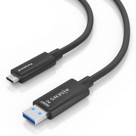 Cabo USB 3.2 Tipo-C AOC Aisens A157-0925/ USB Tipo-C Macho - USB Macho/ 10Gbps/ 15m/ Preto