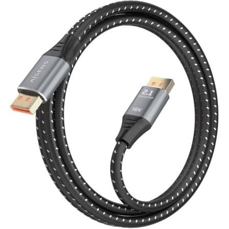 Cabo DisplayPort 2.1 16K Aisens A158-0902/ DisplayPort Macho - DisplayPort Macho/ 80Gbps/ 1.5m/ Preto - Imagem 2
