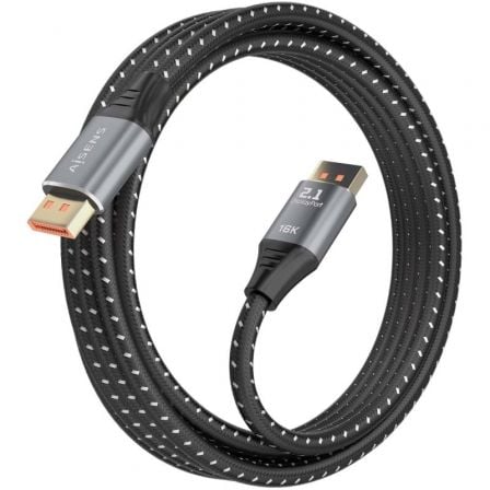 Cabo DisplayPort 2.1 16K Aisens A158-0903/ DisplayPort Macho - DisplayPort Macho/ 80Gbps/ 2m/ Preto - Imagem 2