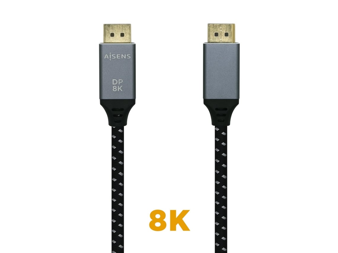 Cabo DisplayPort 1.4 8K Aisens A149-0436/ DisplayPort Macho - DisplayPort Macho/ 1.5m/ Preto Cinzento - Imagem 3