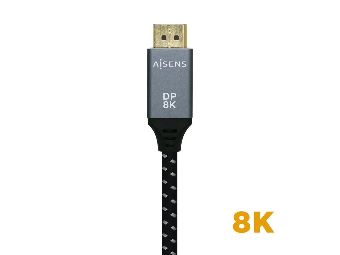 Cabo DisplayPort 1.4 8K Aisens A149-0436/ DisplayPort Macho - DisplayPort Macho/ 1.5m/ Preto Cinzento - Imagem 2