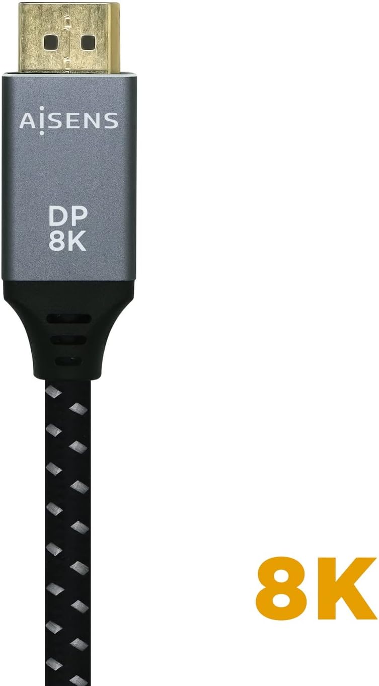Cabo DisplayPort 1.4 8K Aisens A149-0438/ DisplayPort Macho - DisplayPort Macho/ 3m/ Preto Cinzento - Imagem 2