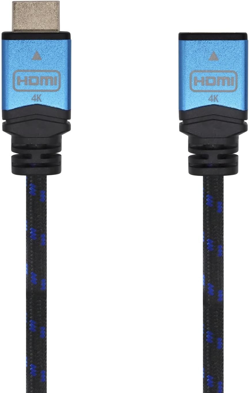 Cabo Extensor HDMI Aisens A120-0452/ HDMI Macho - HDMI Fêmea/ 1m/ Preto/ Azul