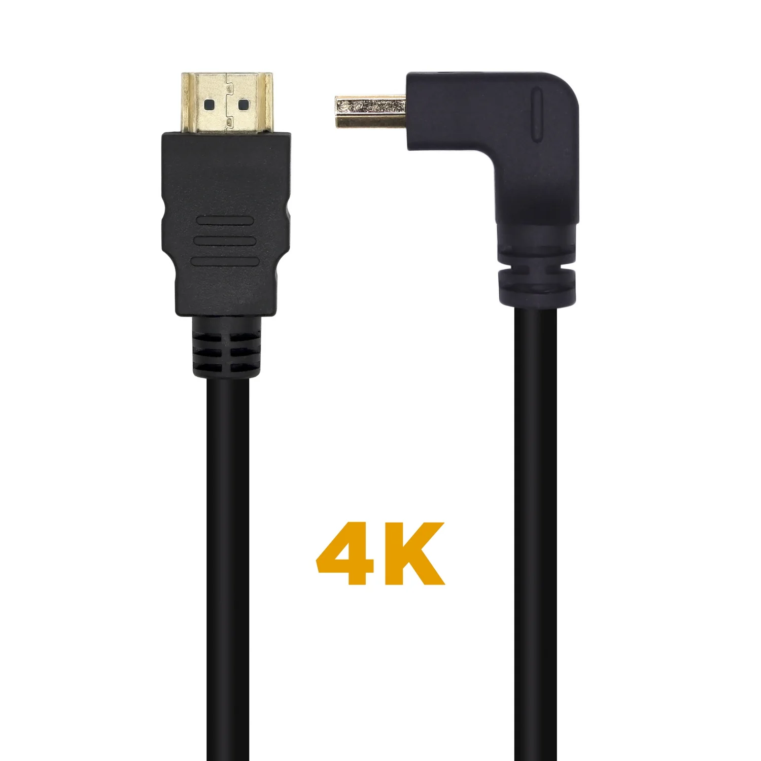 Cabo HDMI 2.0 AISENS A120-0457 4K@60Hz 18Gbps 2m Macho para Macho Acotovelado Preto - Imagem 2