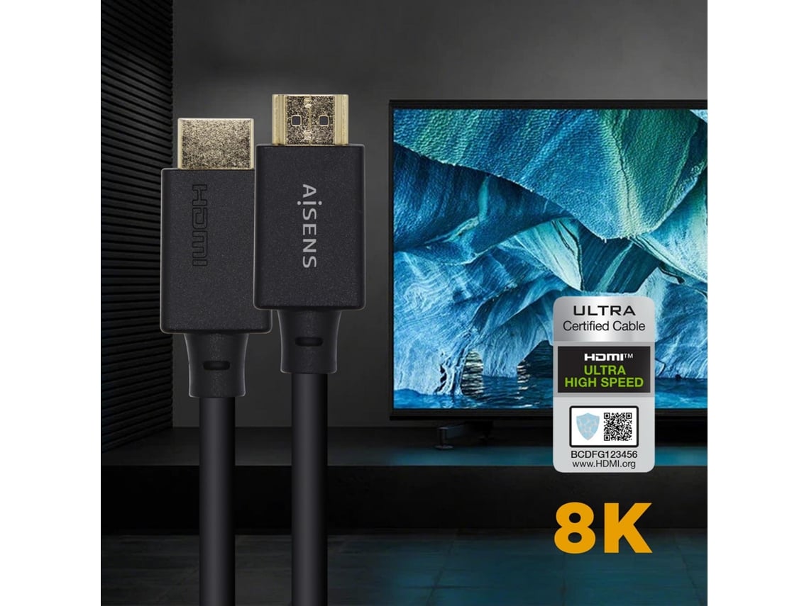 Cabo HDMI 2.1 8K Aisens A150-0421/ HDMI Macho - HDMI Macho/ 1m/ Certificado/ Preto - Imagem 5