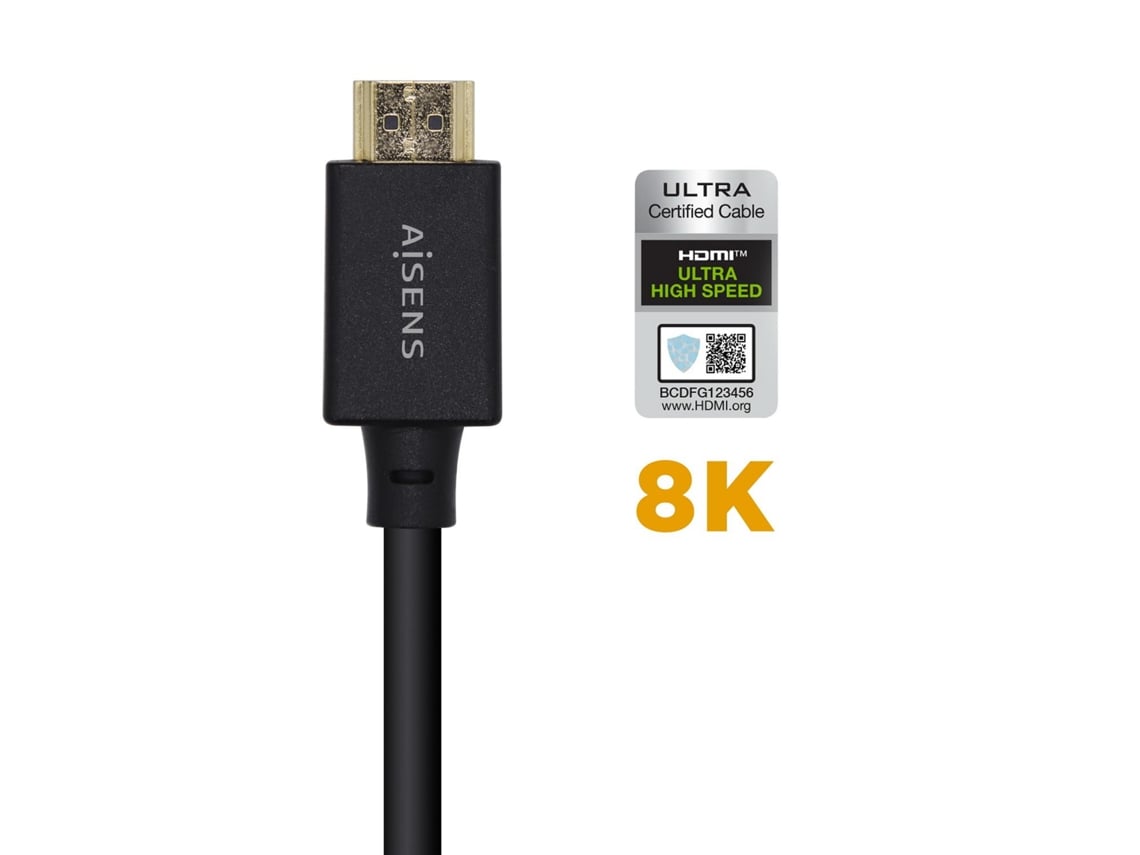 Cabo HDMI 2.1 8K Aisens A150-0424/ HDMI Macho - HDMI Macho/ 3m/ Certificado/ Preto - Imagem 3