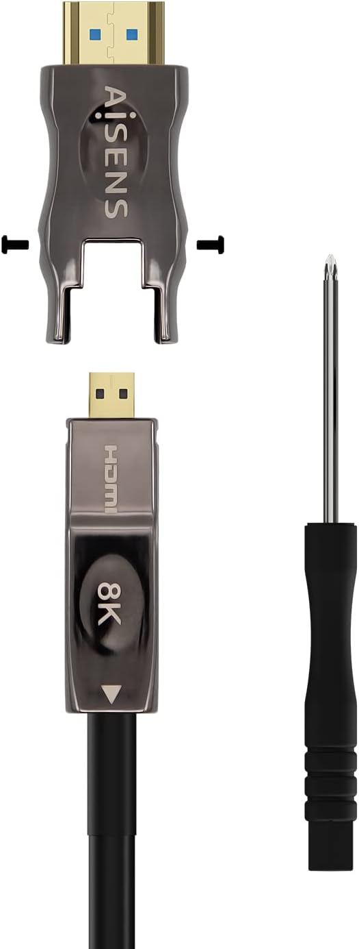 Cabo HDMI 2.1 AOC 8K Desmontável Aisens A153-0646/ HDMI Macho / D Macho - HDMI Macho/ 30m/ Preto - Imagem 3