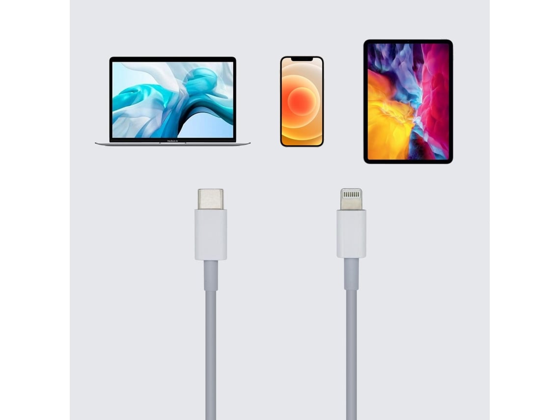 Cabo USB 2.0 Tipo-C Lightning Aisens A102-0442/ Lightning Macho - USB Tipo-C Macho/ 1m/ Branco - Imagem 4