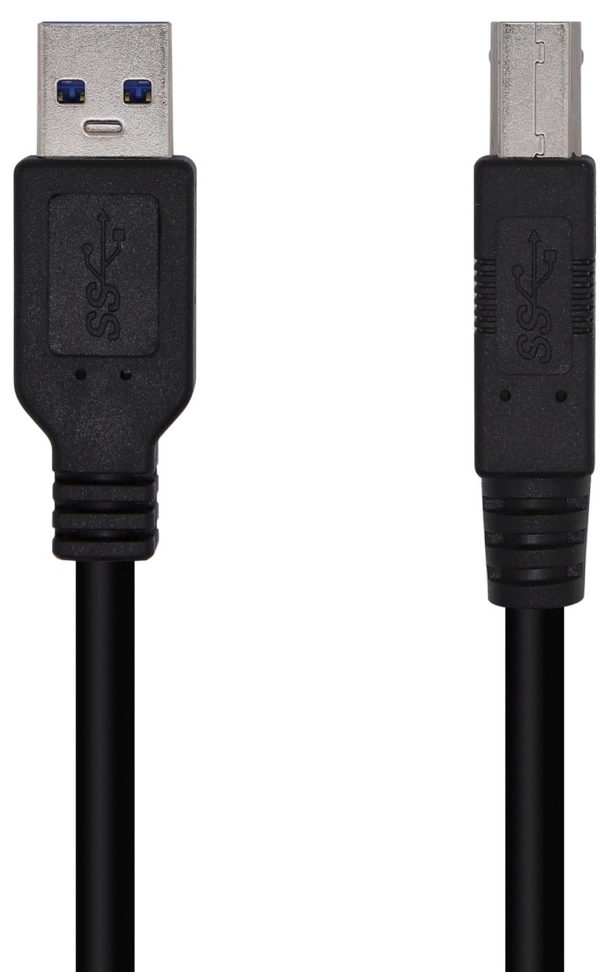 Cabo USB 3.0 Impressora Aisens A105-0444/ USB Tipo-B Macho - USB Macho/ 2m/ Preto