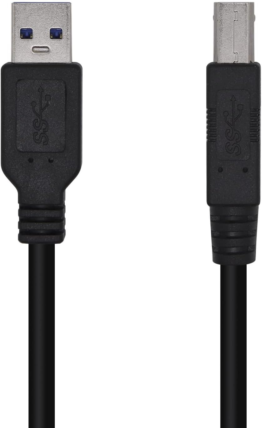 Tinteiro USB 3.0 Impressora Aisens A105-0445/ USB Tipo-B Macho - USB Macho/ 3m/ Preto