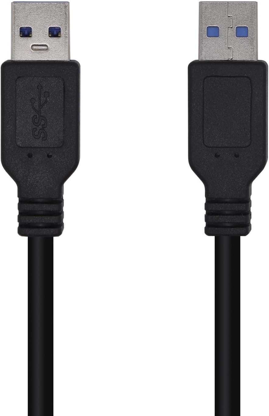 Cabo USB 3.0 Aisens A105-0447/ USB Macho - USB Macho/ 2m/ Preto