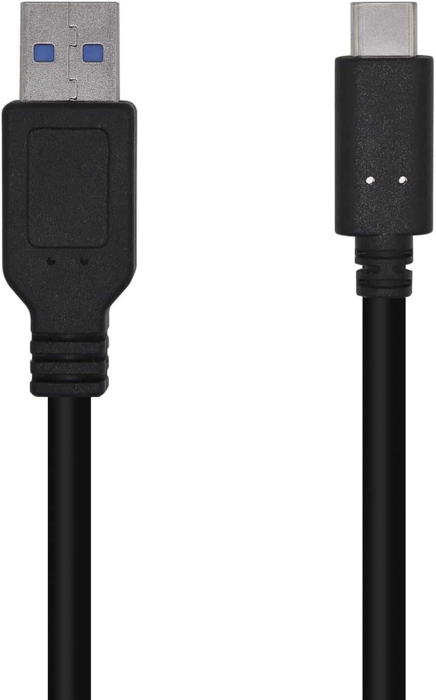 Cabo USB 3.1 Tipo-C Aisens A107-0449/ USB Tipo-C Macho - USB Macho/ 50cm/ Preto