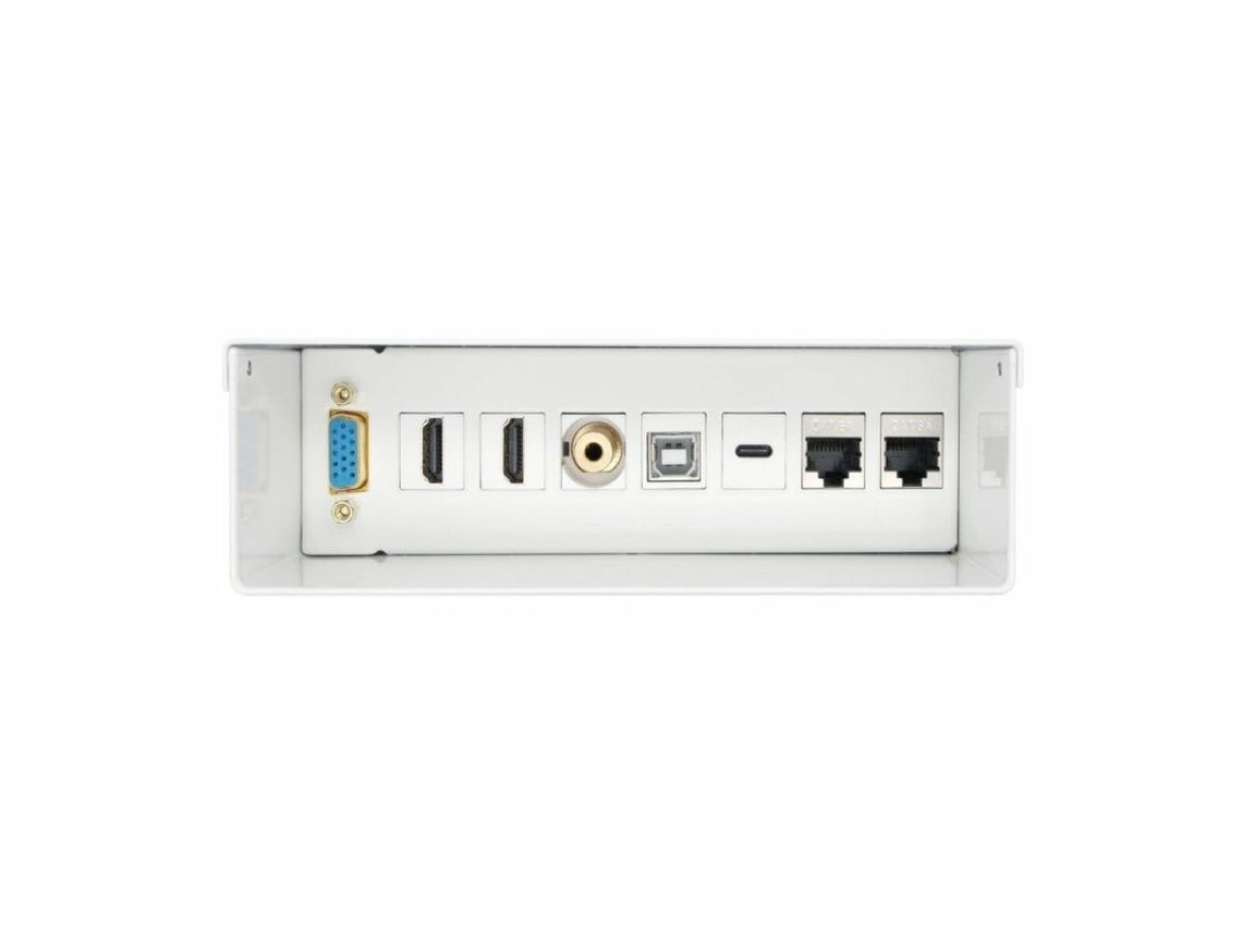 Caixa de Conexões Aisens A127-0720/ VGA - 2x HDMI - Jack 3.5 - USB Tipo-C - USB - 2x RJ45