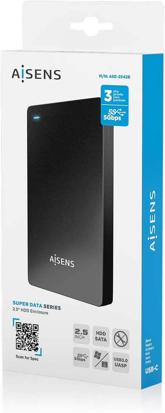 Caixa Externa para Disco Rígido de 2.5" Aisens ASE-2542B/ USB 3.1/ Sem parafusos - Imagem 8