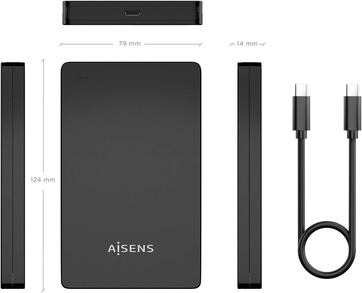 Caixa Externa para Disco Rígido de 2.5" Aisens ASE-2542B/ USB 3.1/ Sem parafusos - Imagem 5