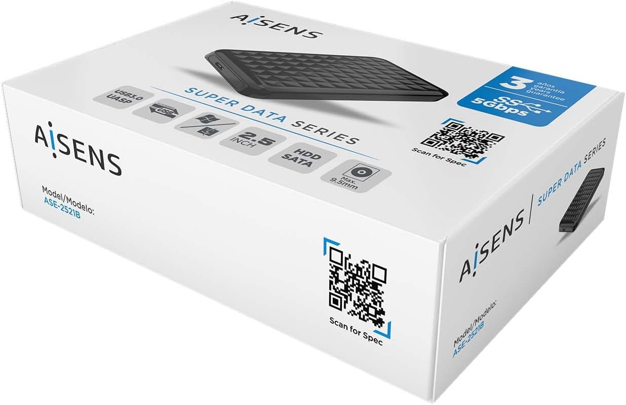 Caixa Externa para Disco Rígido de 2.5" Aisens ASE-2521B/ USB 3.1/ Sem parafusos - Imagem 6
