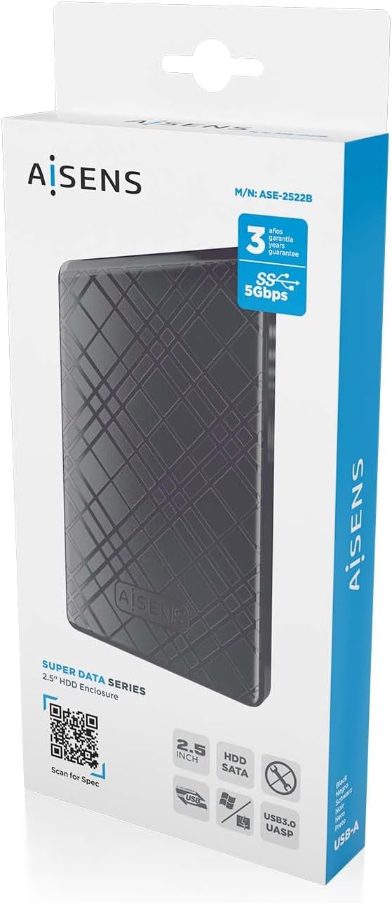Caixa Externa para Disco Rígido de 2.5" Aisens ASE-2522B/ USB 3.1 - Imagem 9