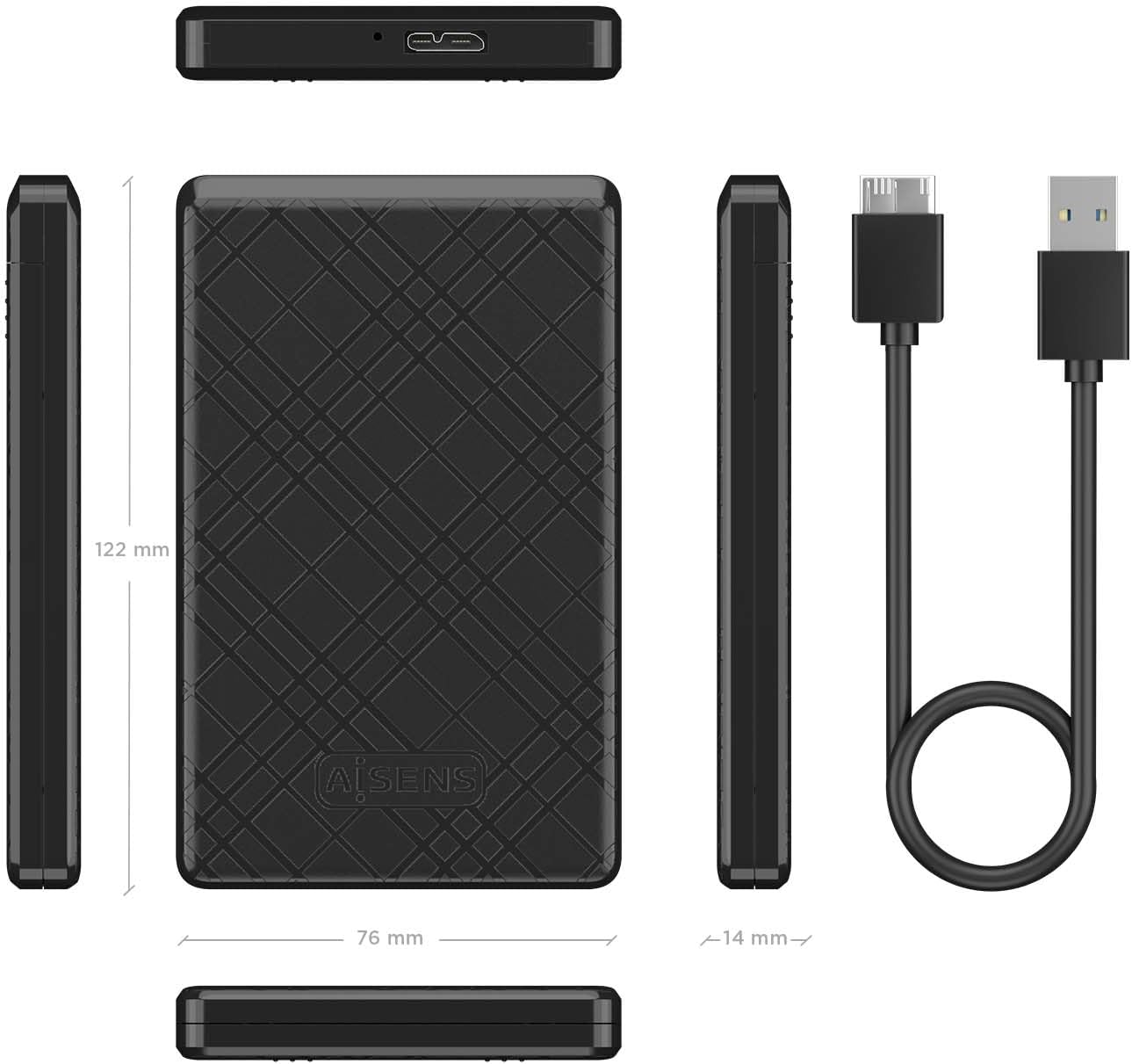 Caixa Externa para Disco Rígido de 2.5" Aisens ASE-2522B/ USB 3.1 - Imagem 6