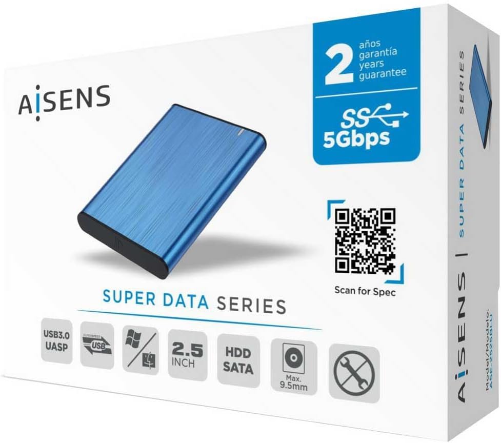 Caixa Externa para Disco Rígido de 2.5" Aisens ASE-2525BLU/ USB 3.1/ Sem parafusos - Imagem 5