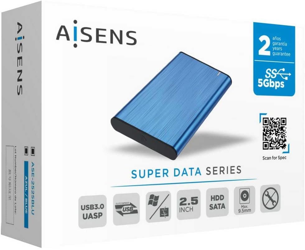 Caixa Externa para Disco Rígido de 2.5" Aisens ASE-2525BLU/ USB 3.1/ Sem parafusos - Imagem 4