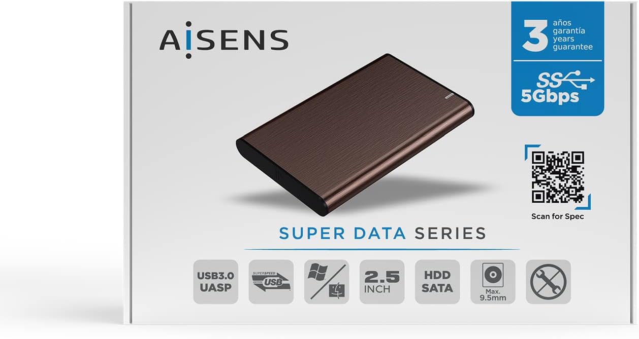 Caixa Externa para Disco Rígido de 2.5" Aisens ASE-2525BWN/ USB 3.0/ Sem parafusos - Imagem 6