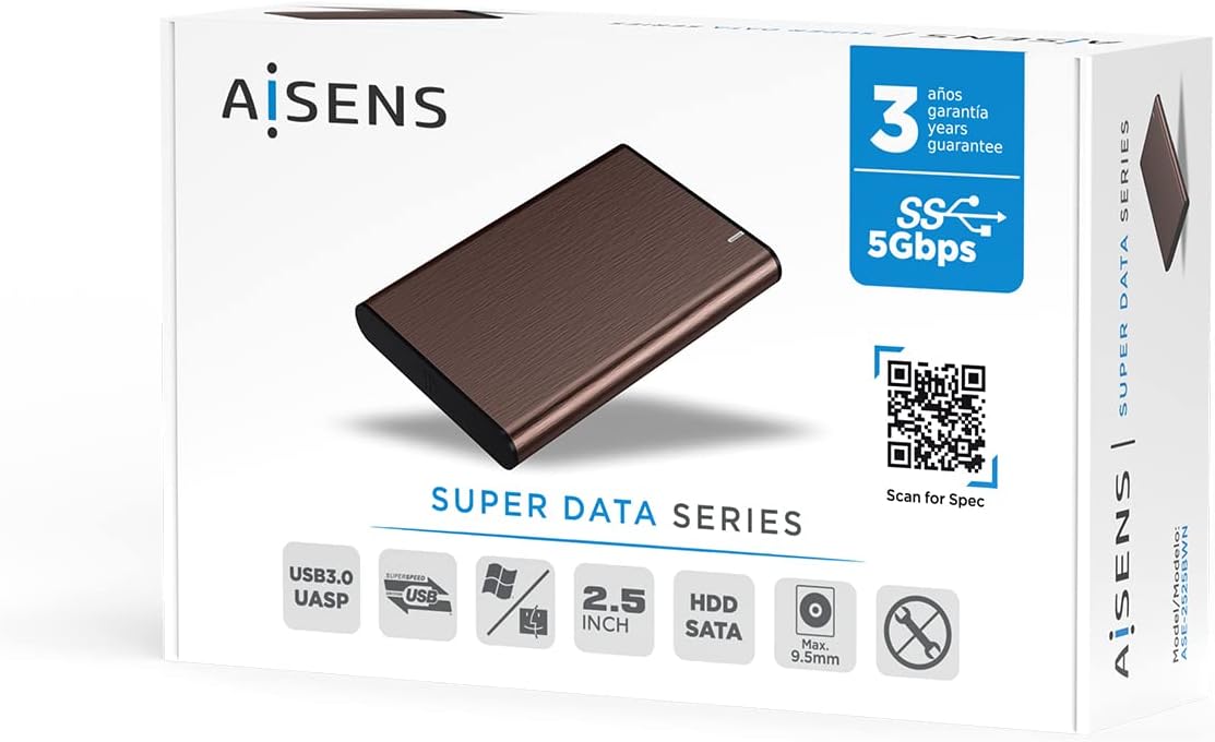 Caixa Externa para Disco Rígido de 2.5" Aisens ASE-2525BWN/ USB 3.0/ Sem parafusos - Imagem 7