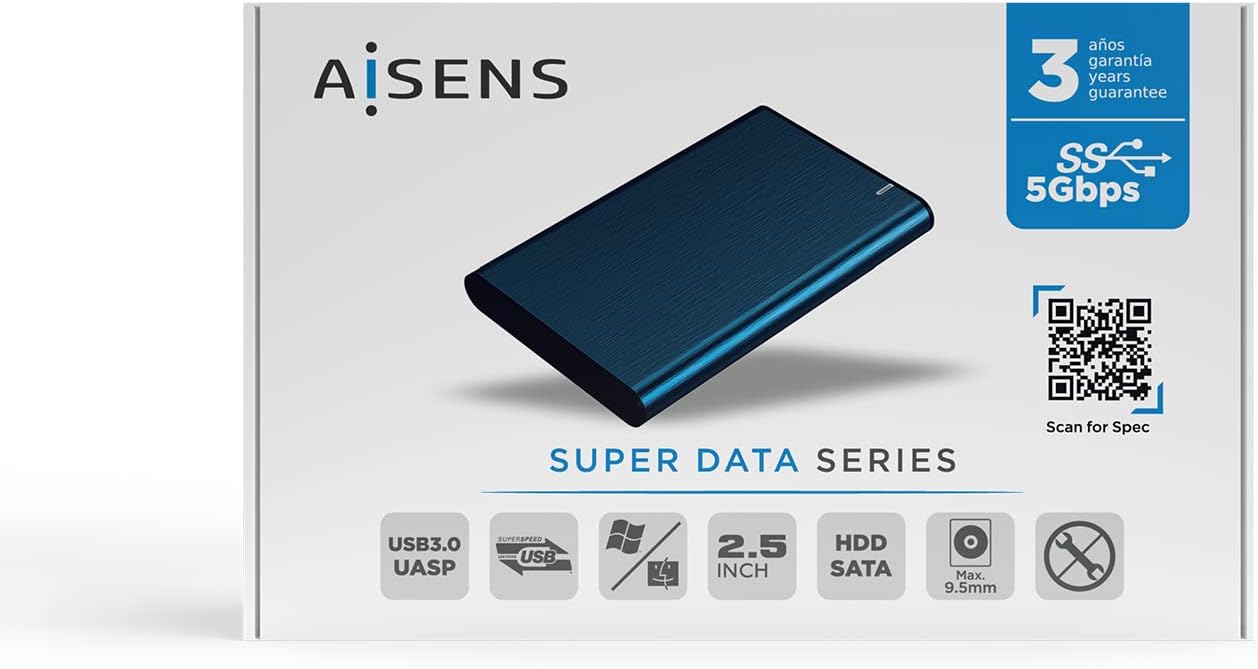 Caixa Externa para Disco Rígido de 2.5" Aisens ASE-2525PB/ USB 3.0/ Sem parafusos - Imagem 6