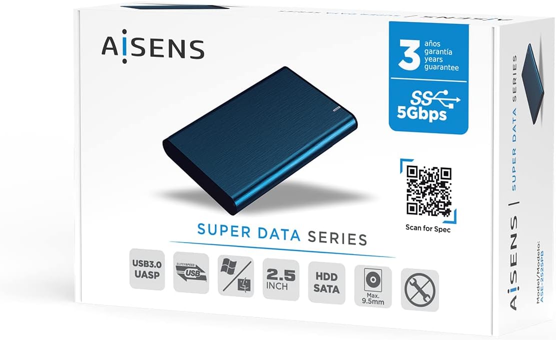 Caixa Externa para Disco Rígido de 2.5" Aisens ASE-2525PB/ USB 3.0/ Sem parafusos - Imagem 7