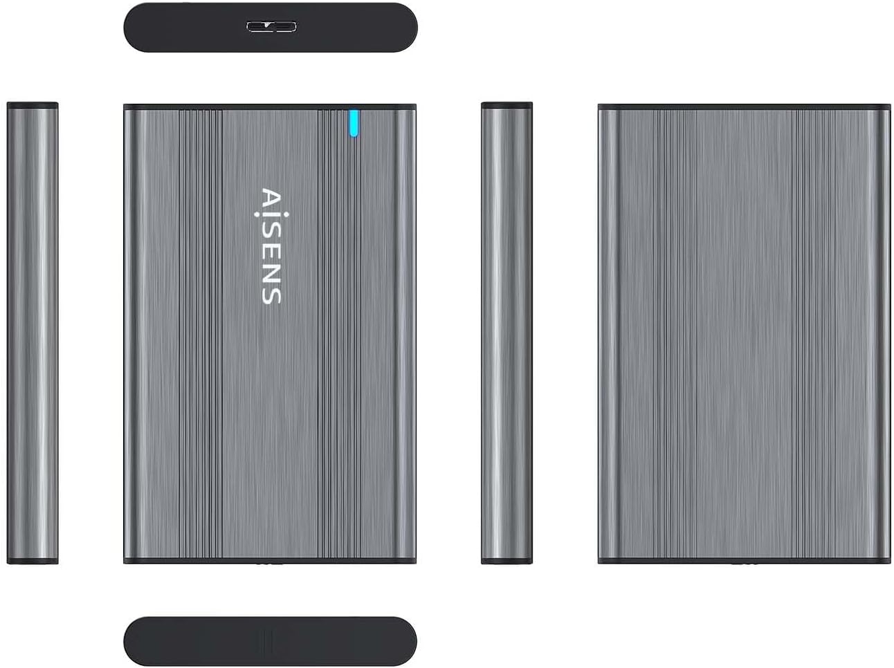 Caixa Externa para Disco Rígido de 2.5" Aisens ASE-2526GR/ USB 3.1/ Sem parafusos - Imagem 3