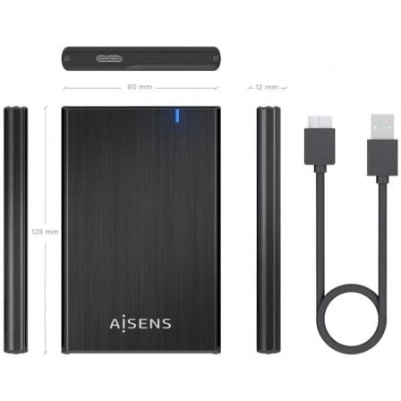 Caixa Externa para Disco Rígido de 2.5" Aisens ASE-2528B/ USB 3.1 - Imagem 4