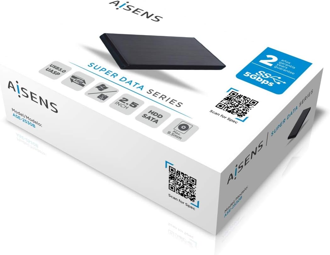 Caixa Externa para Disco Rígido de 2.5" Aisens ASE-2530B/ USB 3.1 - Imagem 5
