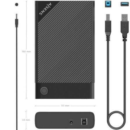 Caixa Externa para Disco Rígido de 2.5" Aisens ASE-3529B/ USB 3.1/ Sem parafusos - Imagem 4