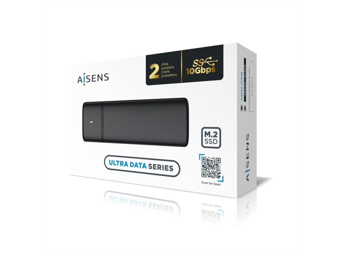 Caixa Externa para Disco SSD M.2 SATA/NVMe Aisens ASM2-001B/ USB 3.1/ Sem parafusos - Imagem 2