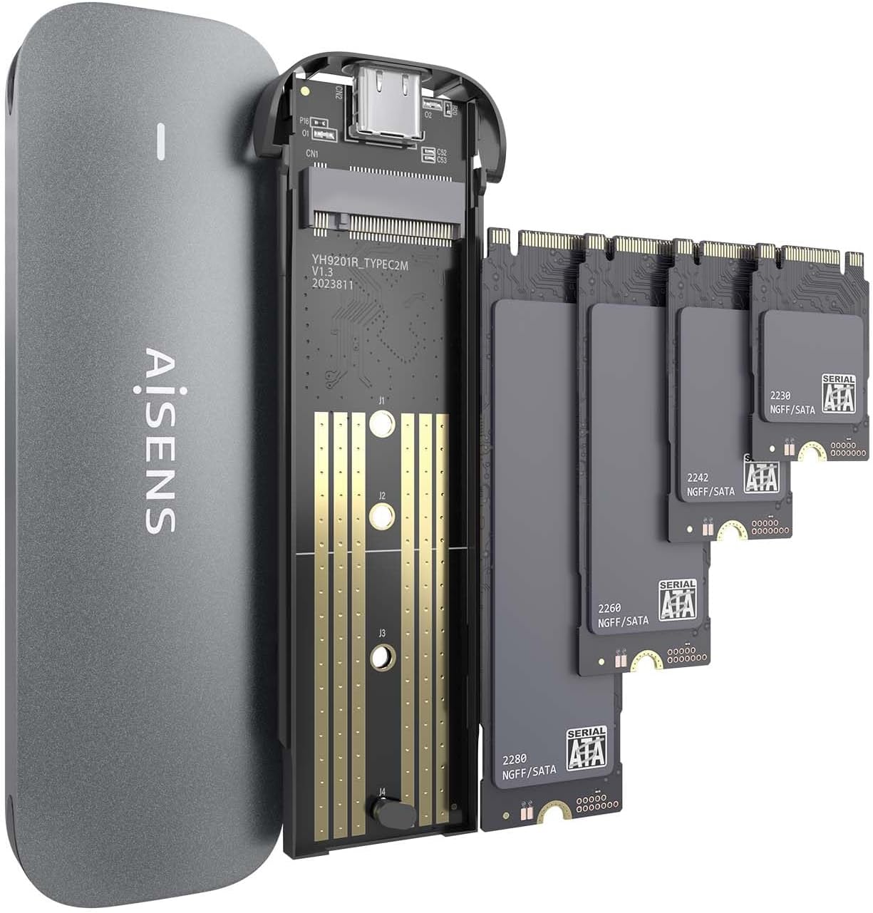 Capa Externa para Disco SSD M.2 SATA Aisens ASM2-006GRY/ USB 3.1/ Sem parafusos - Imagem 3