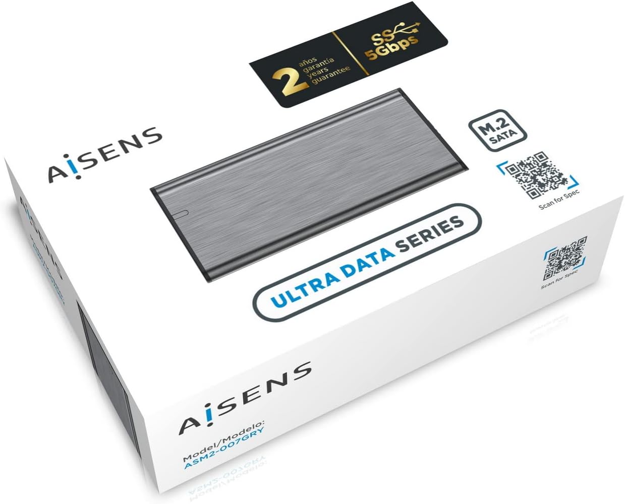 Capa Externa para Disco SSD M.2 SATA Aisens ASM2-007GRY/ USB 3.1 Gen1/ Sem Parafusos - Imagem 7