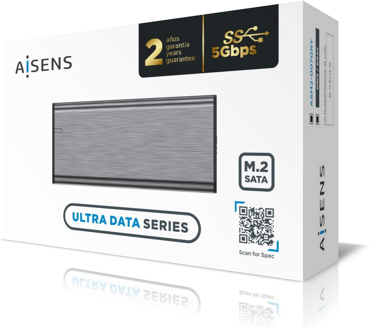 Capa Externa para Disco SSD M.2 SATA Aisens ASM2-007GRY/ USB 3.1 Gen1/ Sem Parafusos - Imagem 6
