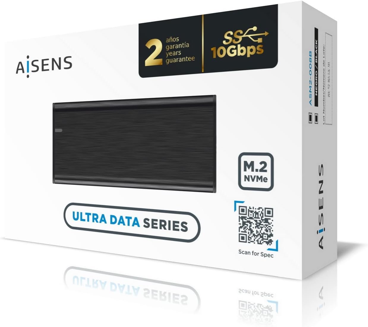 Caixa Externa para Disco SSD M.2 NVMe Aisens ASM2-008B/ USB 3.2 Gen2/ Sem Parafusos - Imagem 5