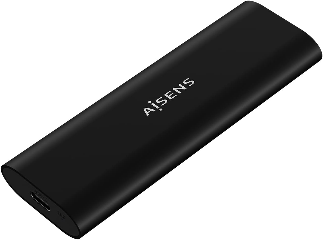 Caixa Externa para Disco SSD M.2 SATA/NVMe Aisens ASM2-014B/ USB 3.2/ Sem parafusos