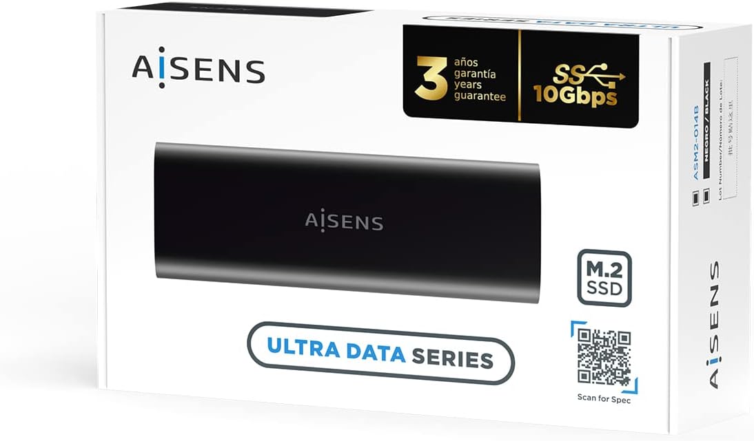 Caixa Externa para Disco SSD M.2 SATA/NVMe Aisens ASM2-014B/ USB 3.2/ Sem parafusos - Imagem 7