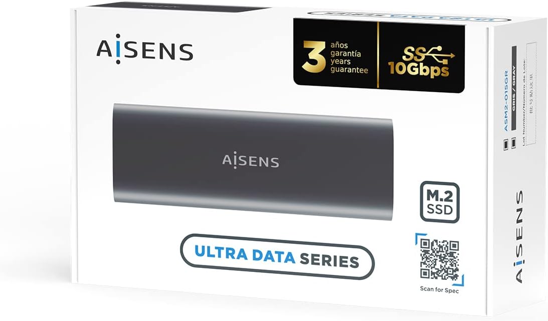 Caixa Externa para Disco SSD M.2 SATA/NVMe Aisens ASM2-015GR/ USB 3.1/ Sem parafusos - Imagem 7