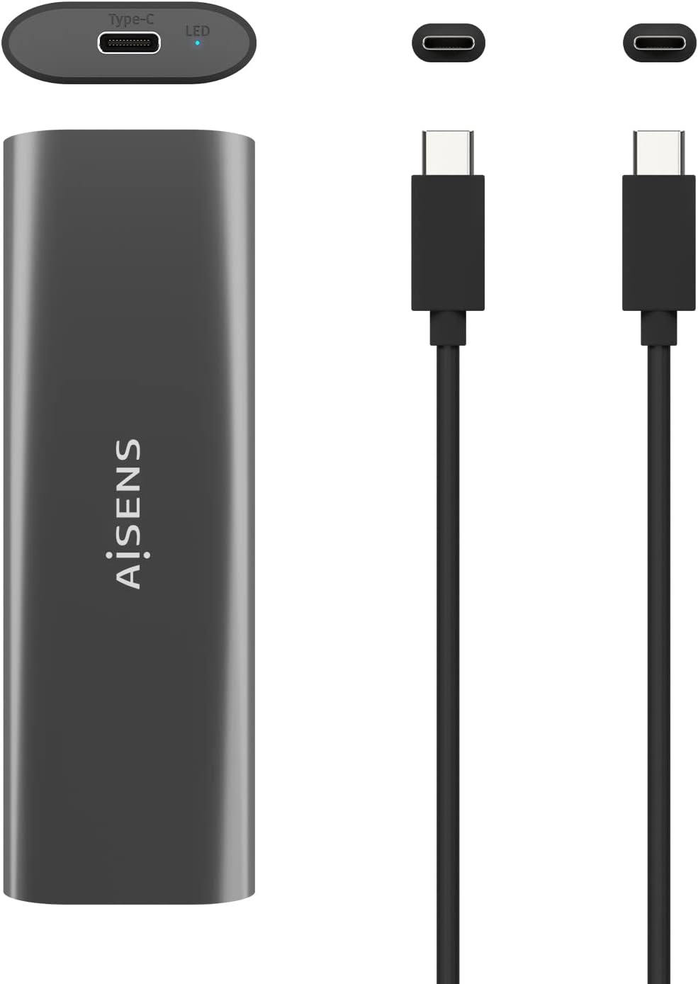 Caixa Externa para Disco SSD M.2 SATA/NVMe Aisens ASM2-015GR/ USB 3.1/ Sem parafusos - Imagem 4