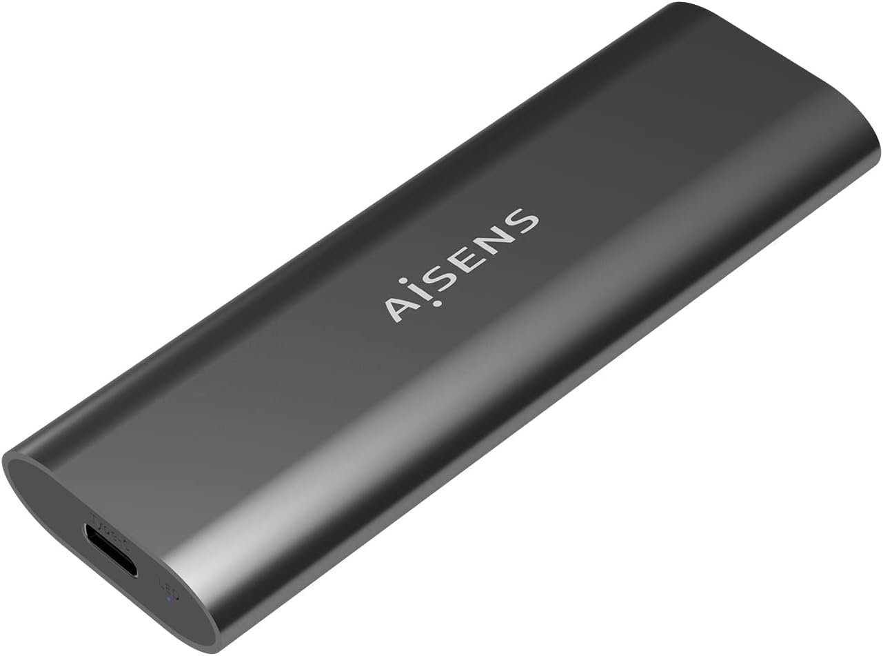 Caixa Externa para Disco SSD M.2 SATA/NVMe Aisens ASM2-015GR/ USB 3.1/ Sem parafusos