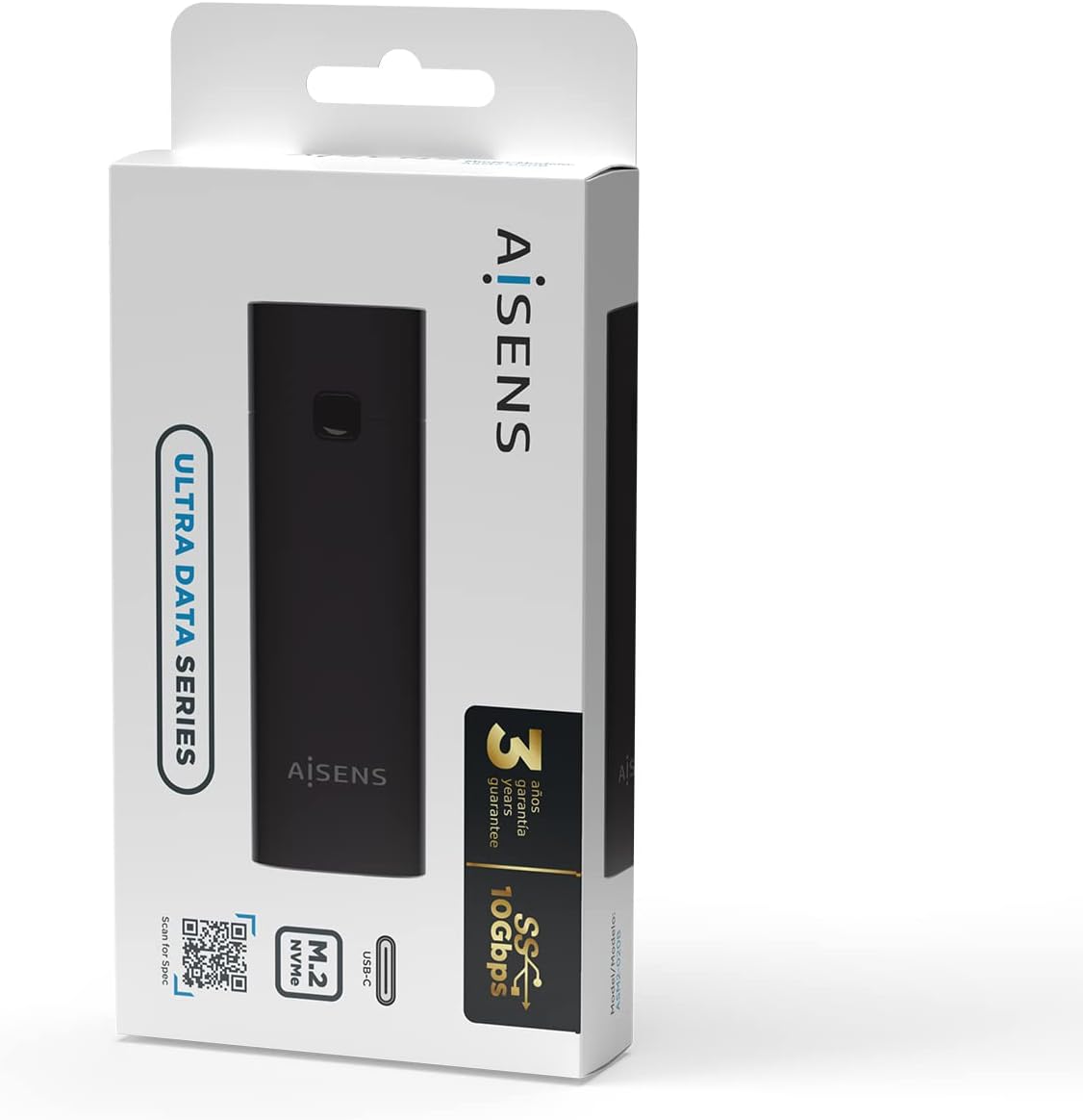 Caixa Externa para Disco SSD M.2 NVMe Aisens ASM2-020B/ USB 3.2 Gen2/ Sem Parafusos - Imagem 5