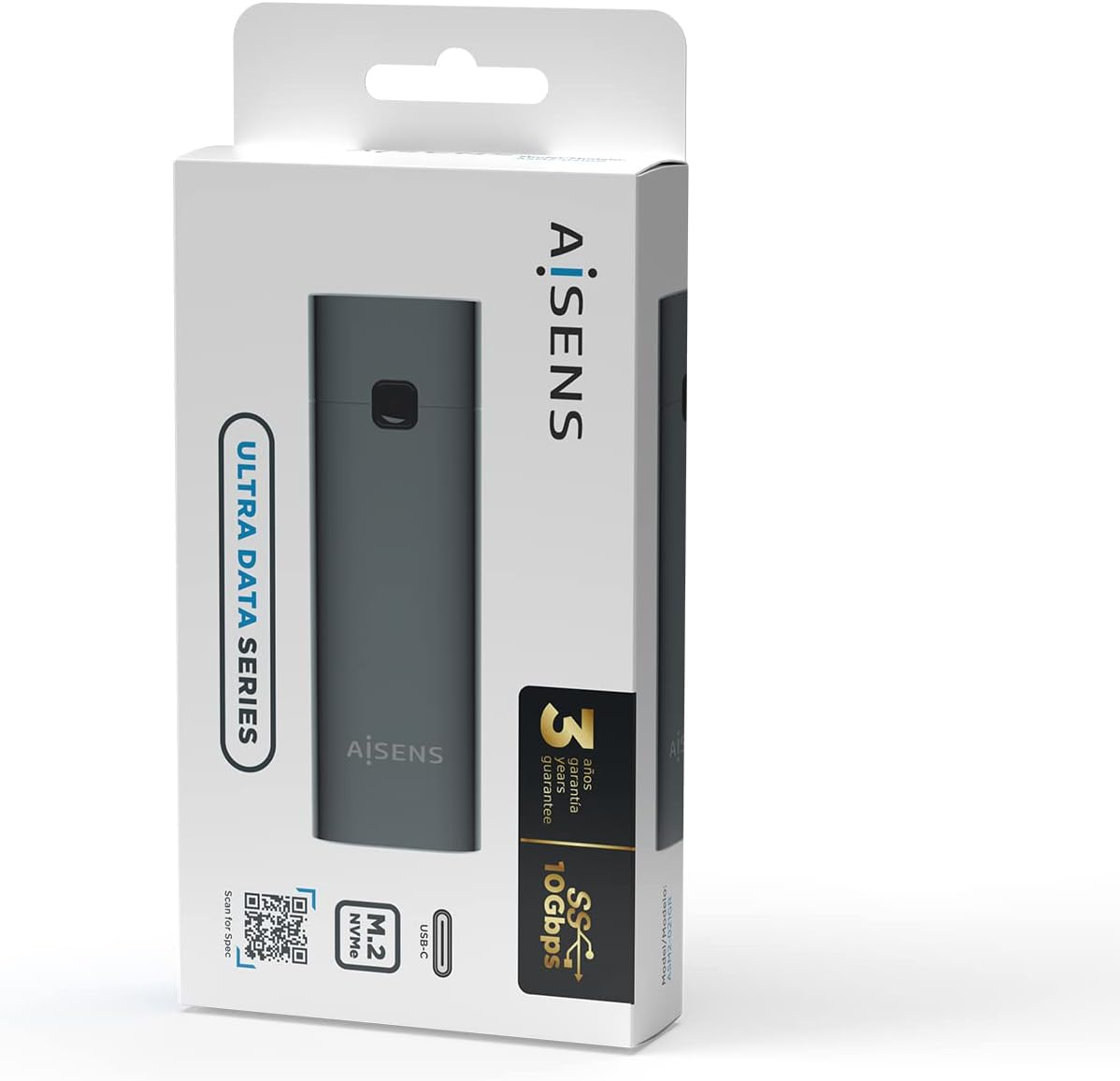 Caixa Externa para Disco SSD M.2 NVMe Aisens ASM2-021GR/ USB 3.1 Gen2/ Sem Parafusos - Imagem 5