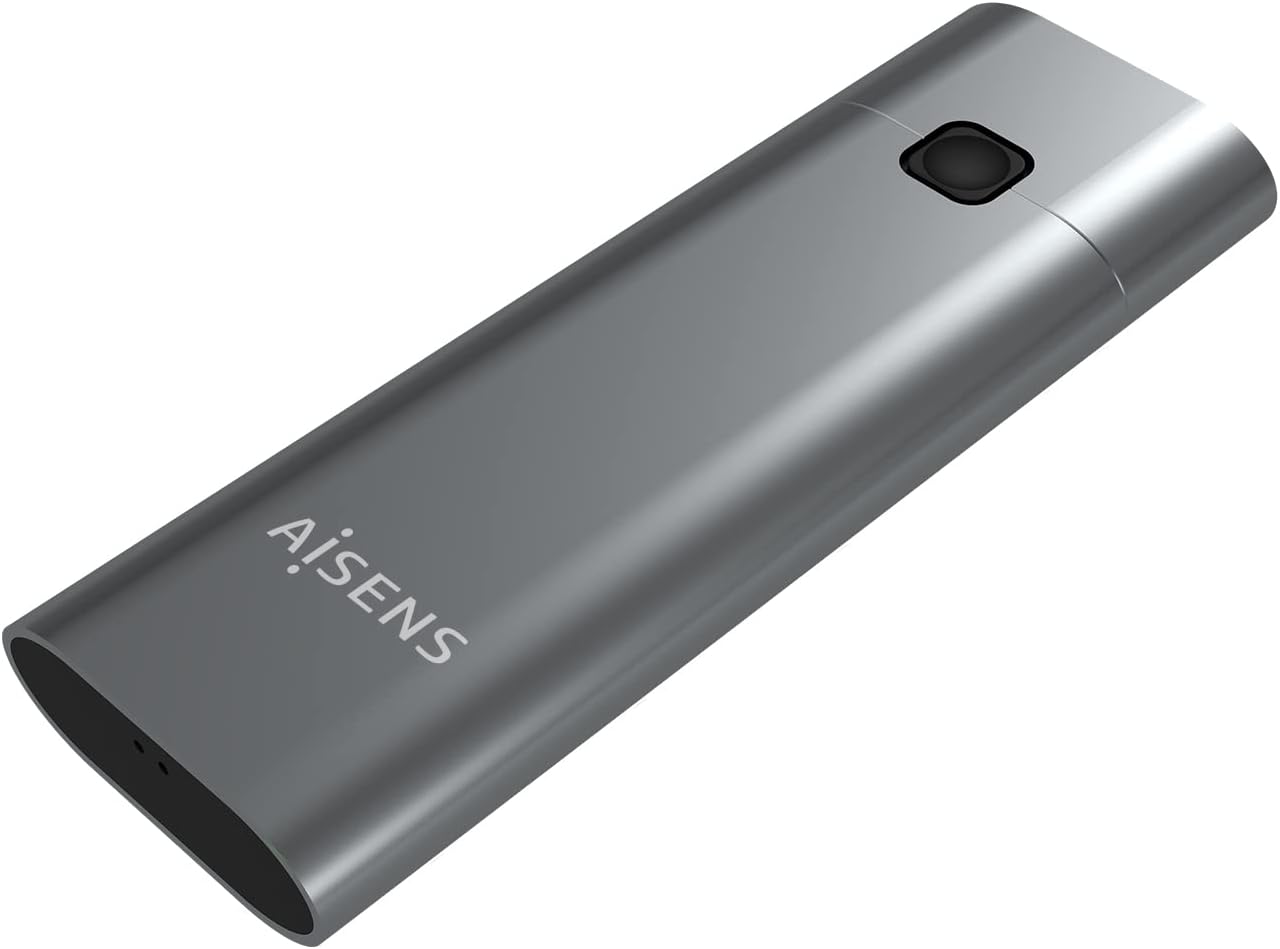 Caixa Externa para Disco SSD M.2 NVMe Aisens ASM2-021GR/ USB 3.1 Gen2/ Sem Parafusos