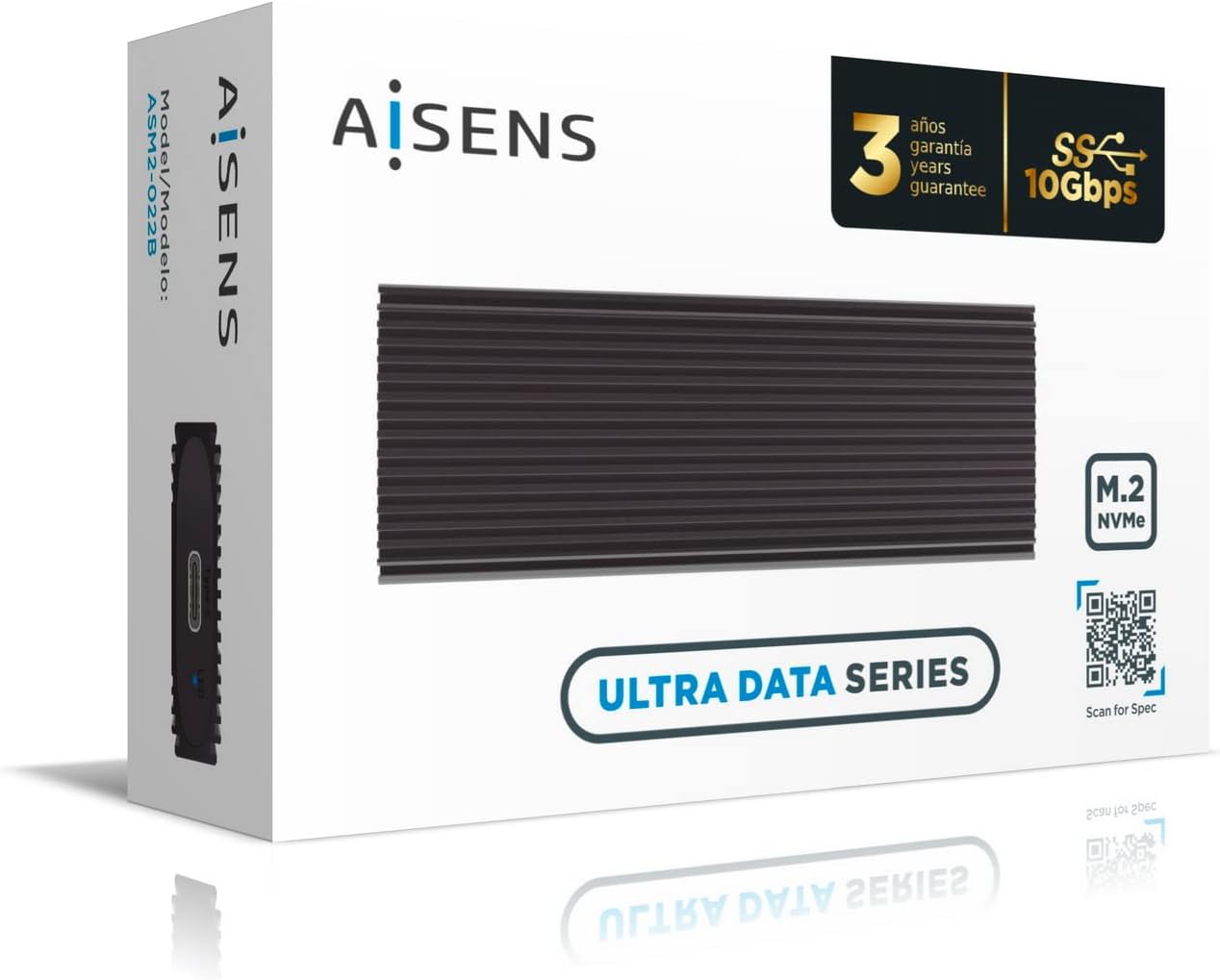 Caixa Externa para Disco SSD M.2 NVMe Aisens ASM2-022B/ USB 3.2/ Sem parafusos - Imagem 5