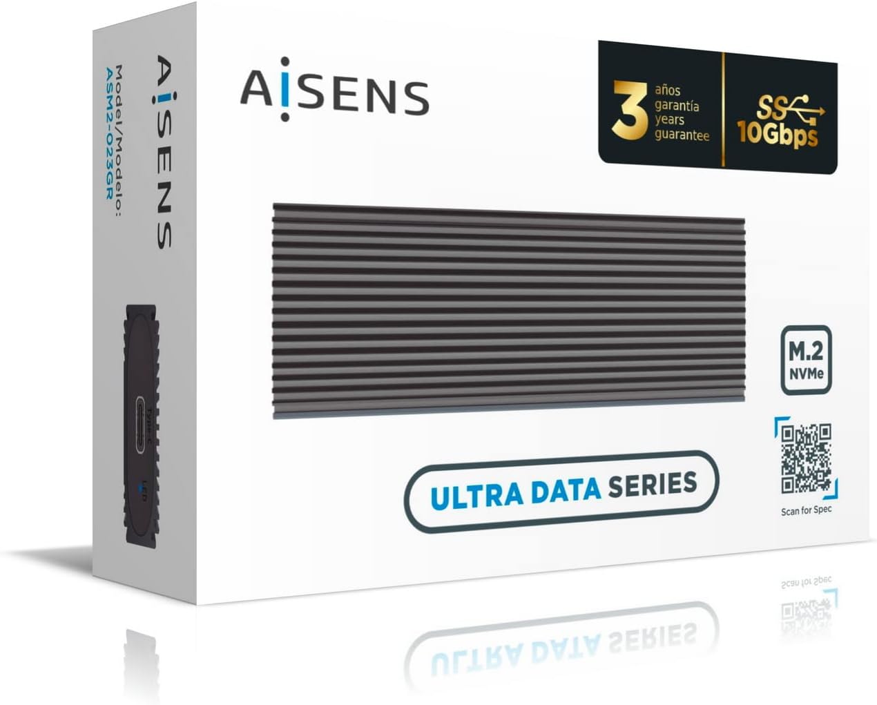 Caixa Externa para Disco SSD M.2 NVMe Aisens ASM2-023GR/ USB 3.2/ Sem Parafusos - Imagem 5