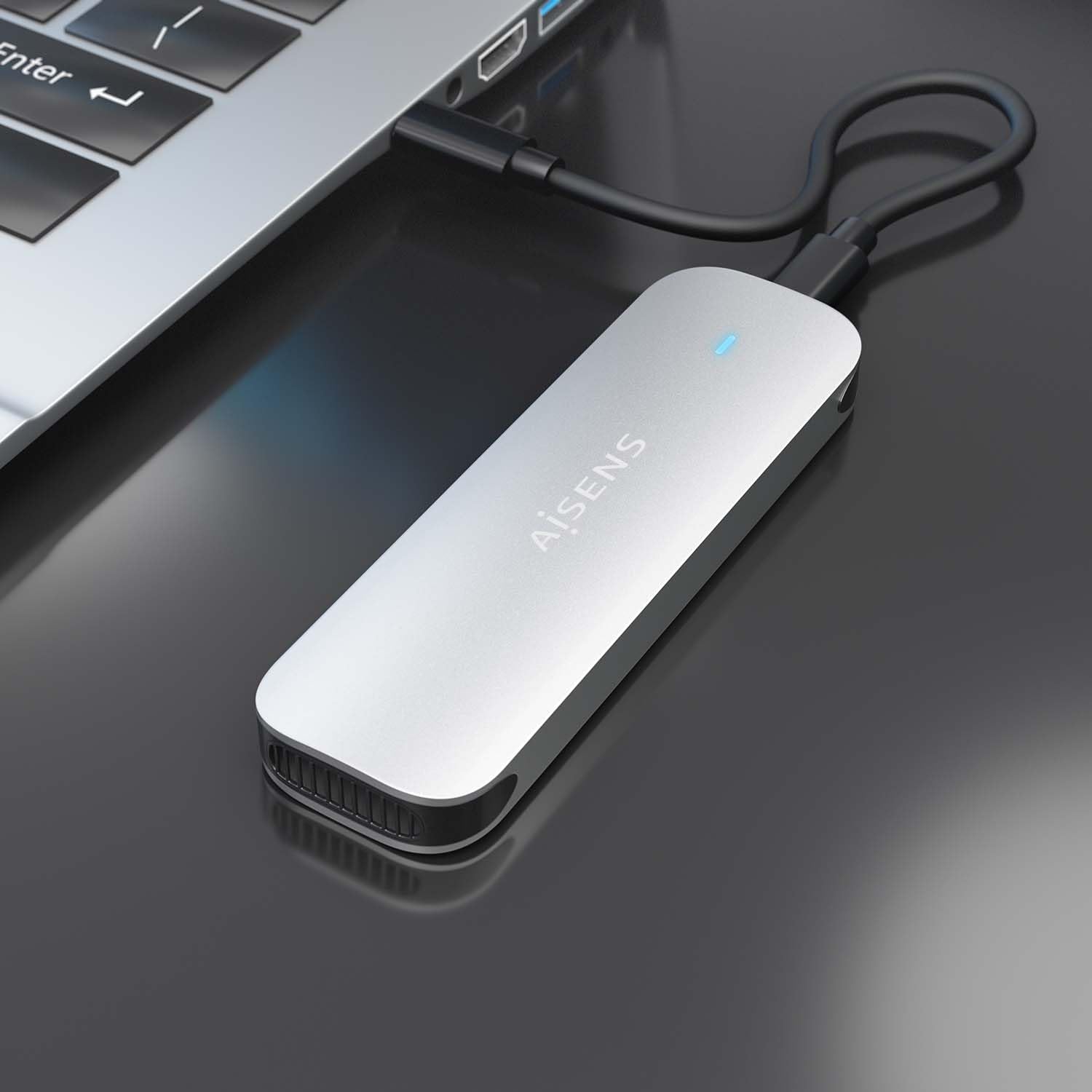Caixa Externa para Disco SSD M.2 NVMe Aisens ASM2-025SL/ USB 3.2/ Sem parafusos - Imagem 5