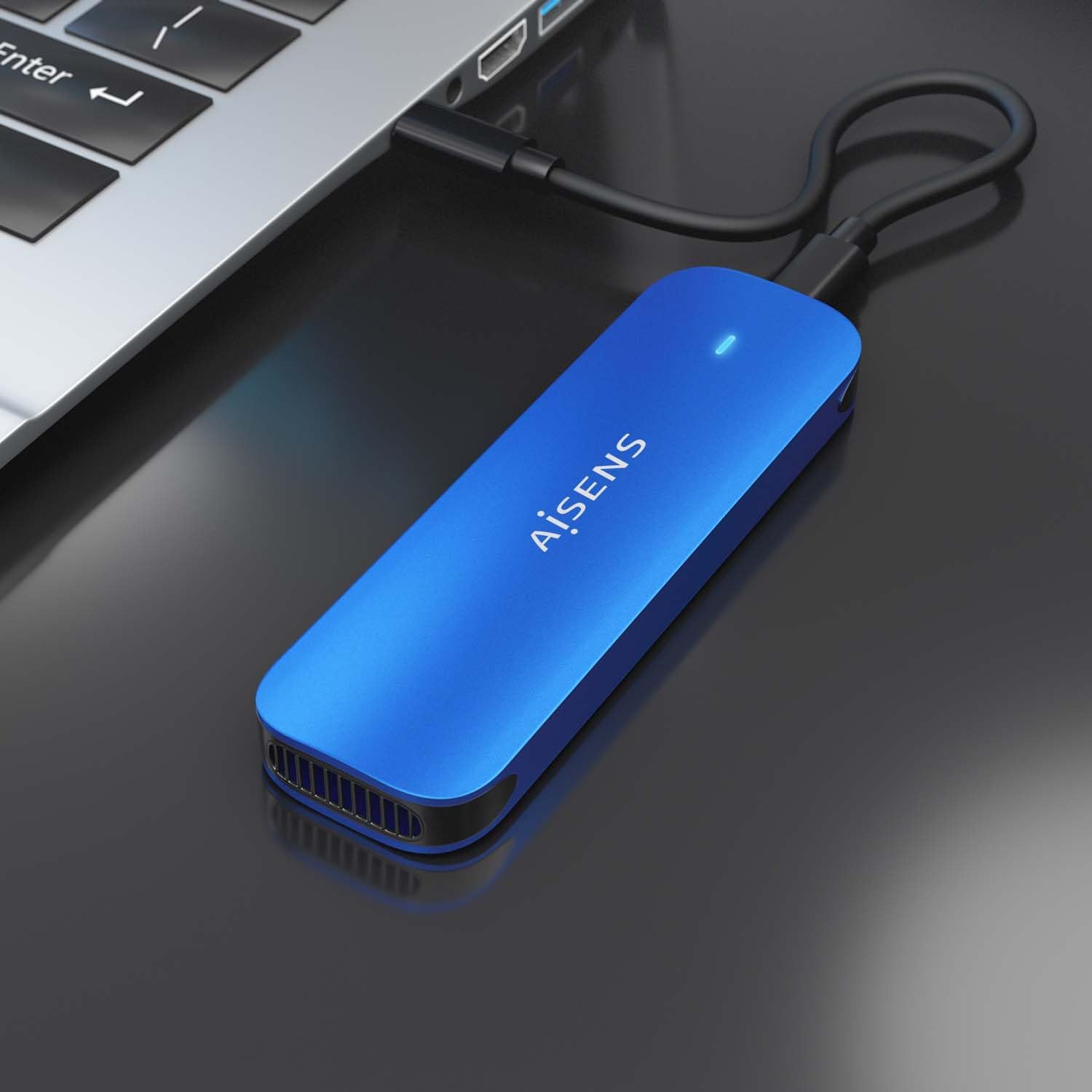 Caixa Externa para Disco SSD M.2 NVMe Aisens ASM2-026BLU/ USB 3.2/ Sem parafusos - Imagem 5